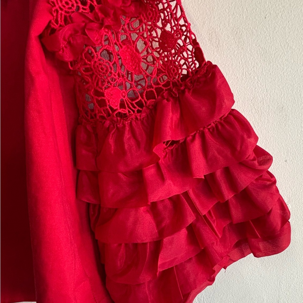 Scully Red Floral Lace Blouse - Picture 4 of 6